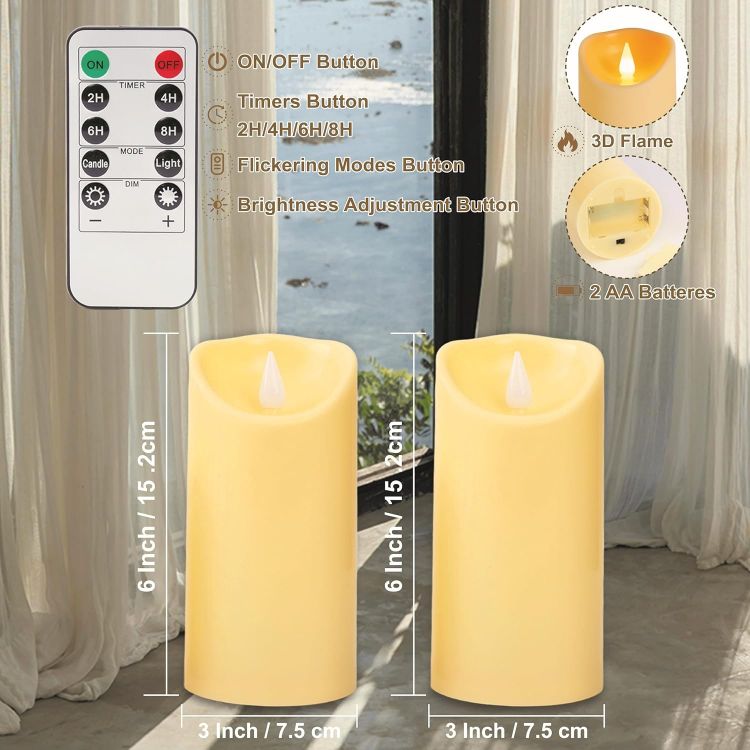 battery operated flickering candle set with remote