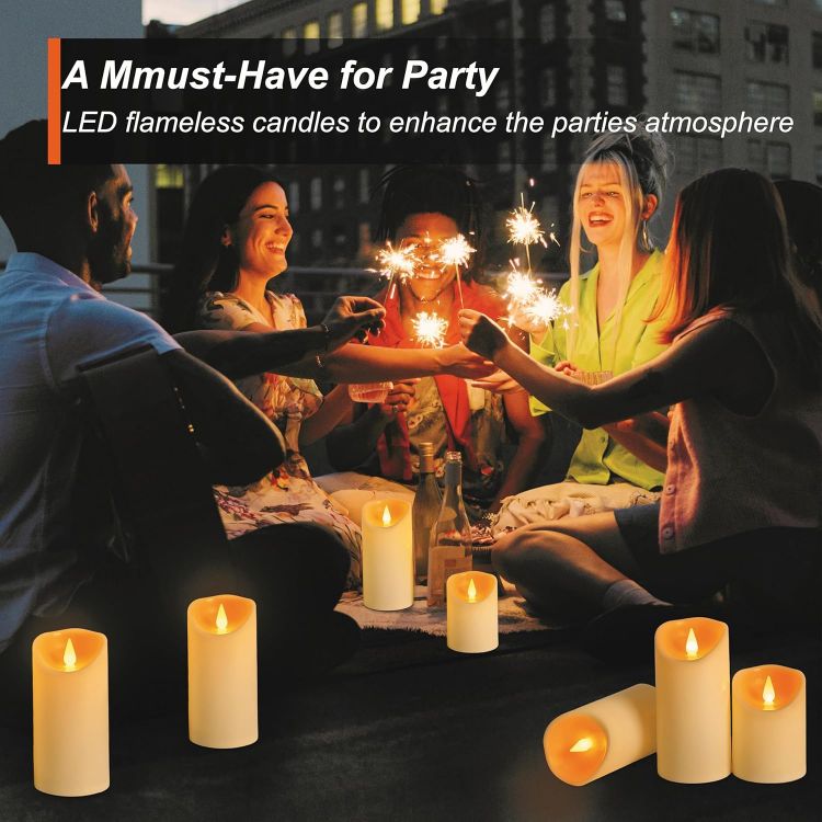 warm flickering battery candles for events