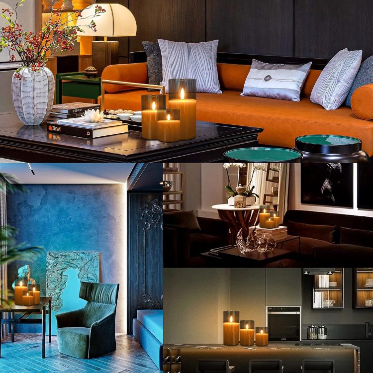 decorative glass pillar candles 4 5 6 inch