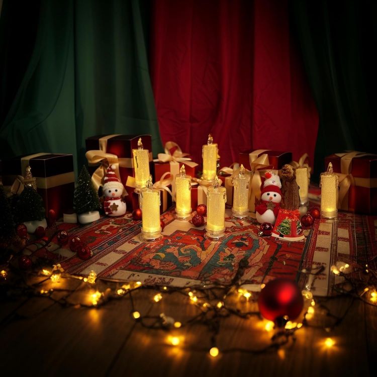 smooth glossy LED pillar candle set