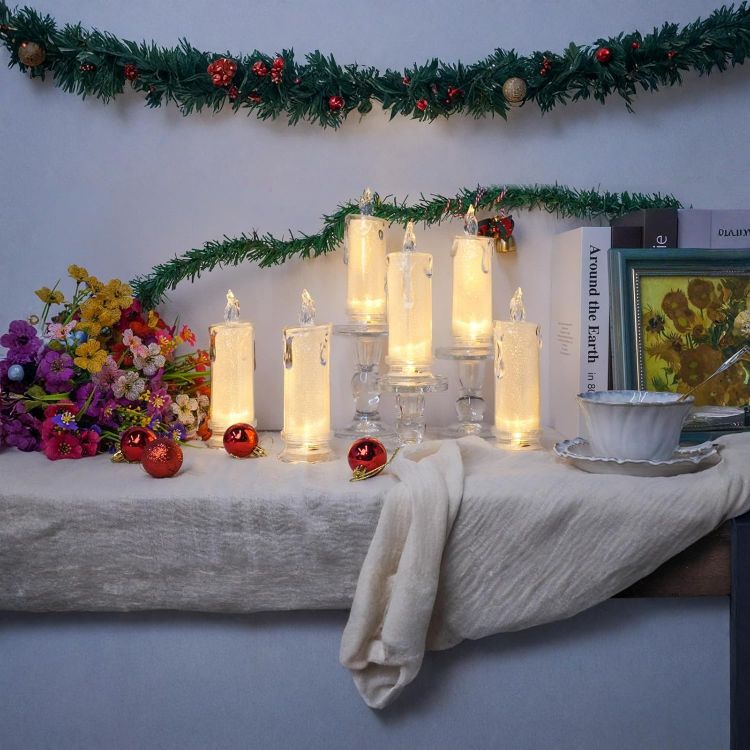 table centerpiece flameless candle set