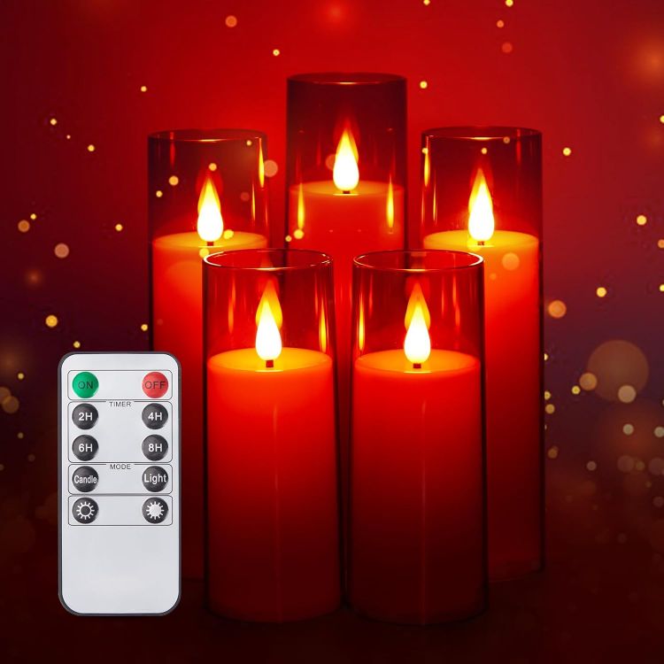 flickering 3D wick LED candles with remote control