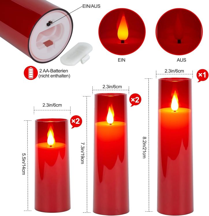 decorative red pillar candles for Christmas décor