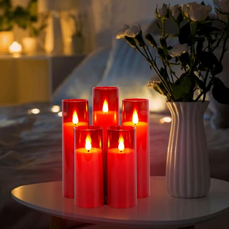 remote control LED candle set red color