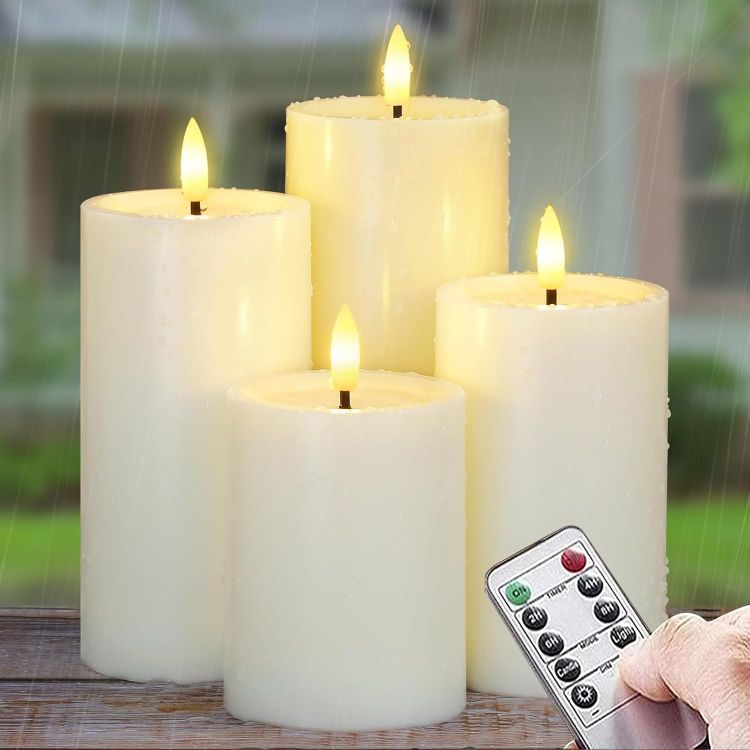 waterproof LED flameless candle set outdoor garden