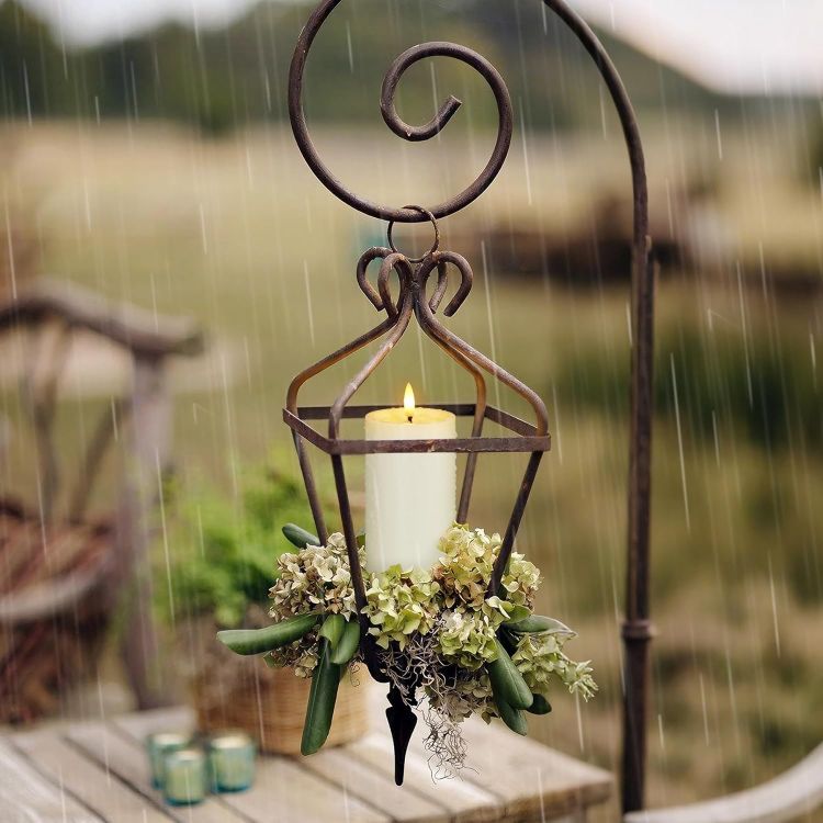 ivory outdoor flickering battery candles set of 4