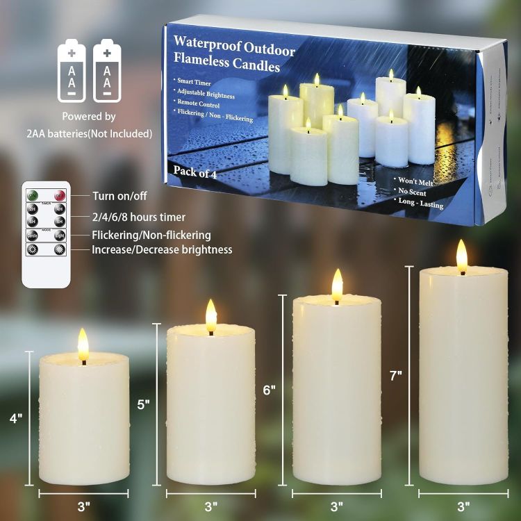 remote control waterproof LED pillar candles