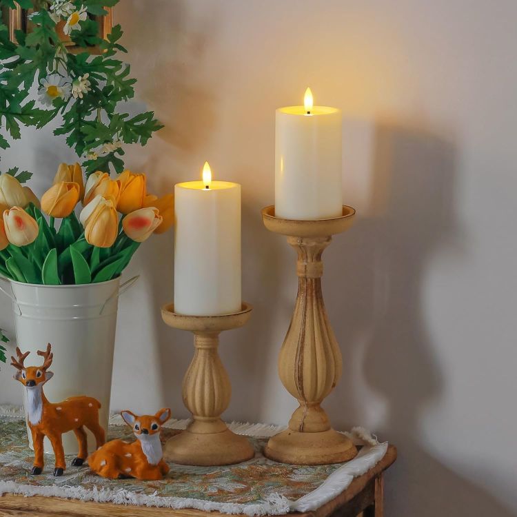 realistic wax oil effect LED candle set