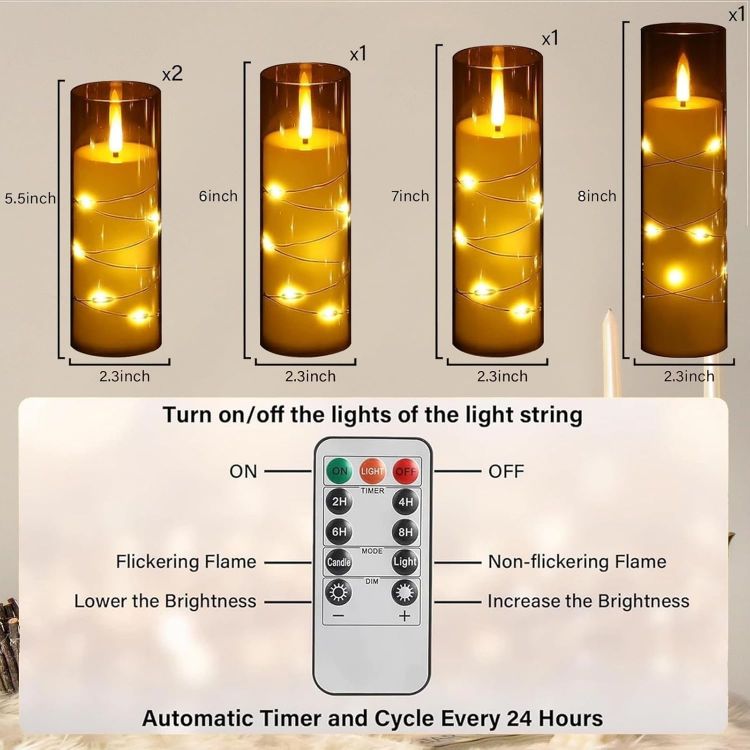 flickering battery operated candle set with remote