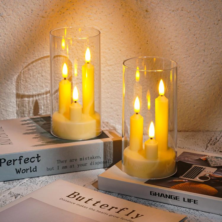 elegant ivory LED candle set for weddings