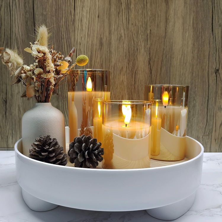 decorative gold LED candles for home décor