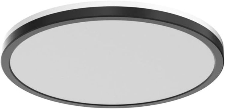 Picture of 12 Inch LED Flush Mount Ceiling Light Fixture with Night Light, 24W 2400LM 3000K/4000K/5000K Selectable, Dimmable Ceiling Lights for Bedroom, Dining Room, Kitchen, Round Black