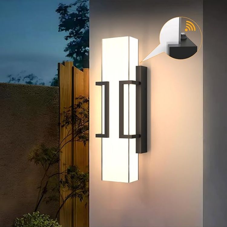 Picture of Dusk to Dawn Outdoor Lighting Fixtures, Photocell Sensor Modern Outdoor Wall Sconce, Dimmable LED Porch Light, IP65 Waterproof Outside Wall Lights for House Doorway Garage Entryway, 3000K
