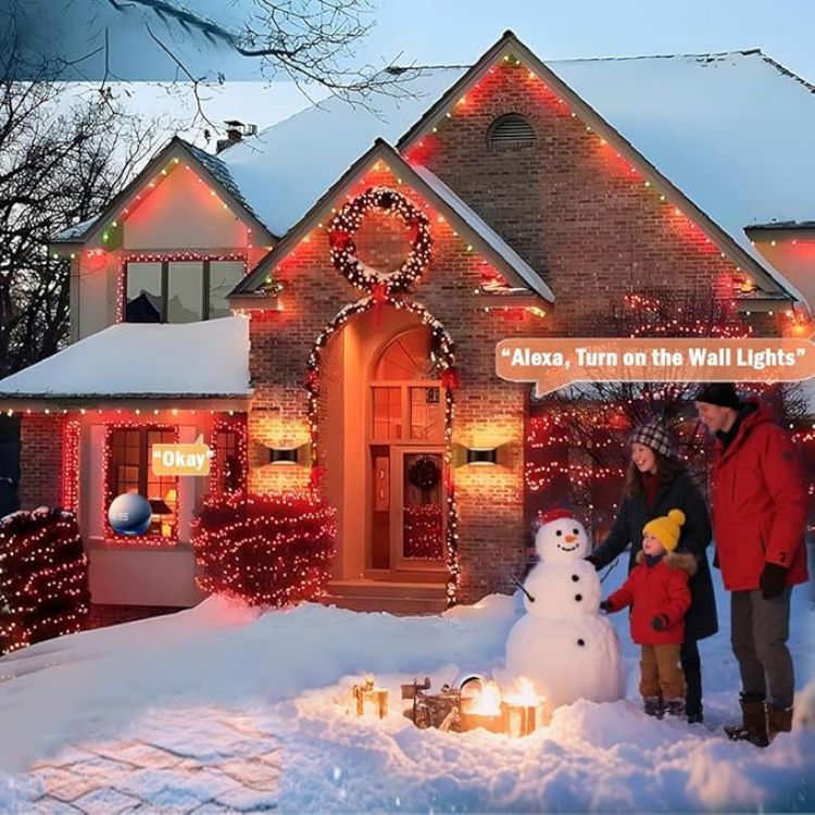 Picture of Smart RGB and Double White Outdoor Wall Sconces, WiFi Modern Wall Lights with App & Voice Control, Music Sync, IP65 Waterproof Up Down Lights for Indoor or Outdoor Porch Patio Garage