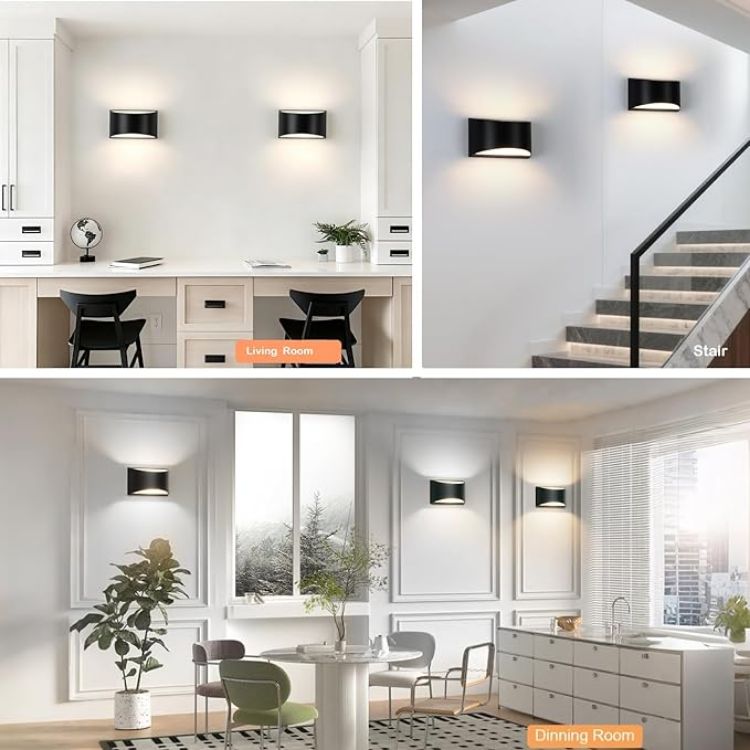 Picture of Smart RGB and Double White Outdoor Wall Sconces, WiFi Modern Wall Lights with App & Voice Control, Music Sync, IP65 Waterproof Up Down Lights for Indoor or Outdoor Porch Patio Garage