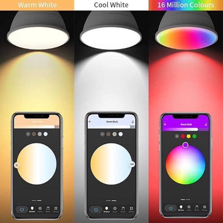Picture of  Smart Bulb B22 Bayonet, Colour Changing Alexa Light Bulb 9W 900LM, Smart LED Bulb that Works with Alexa Google, Music Sync, 80+ Scenes, 2 Pack Ambient Lighting for Bedroom Kitchen [Energy Class F]