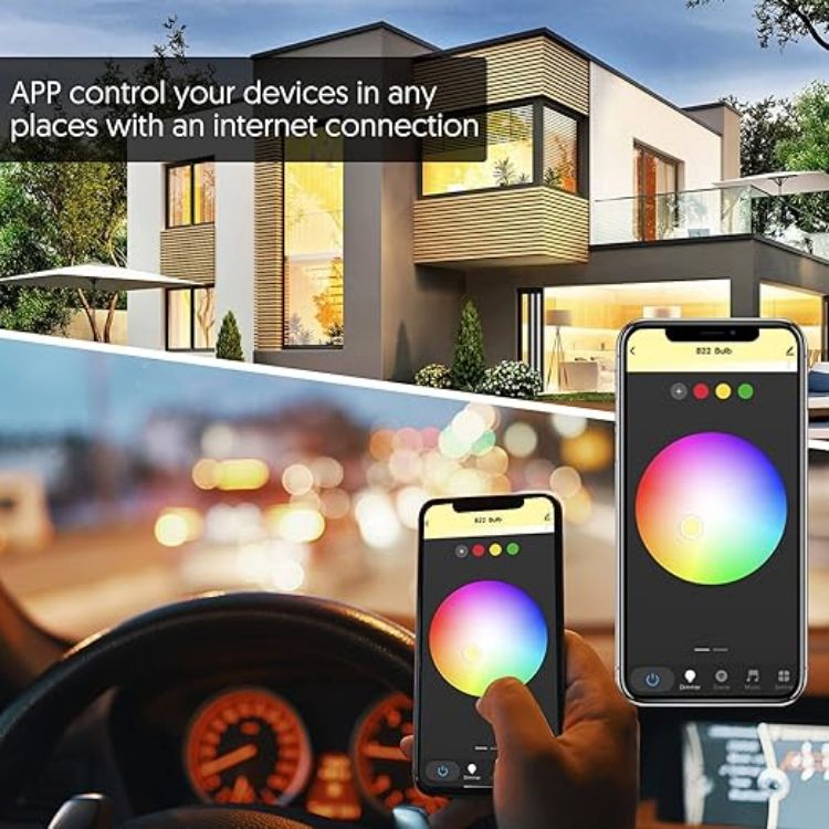 Picture of  Smart Bulb B22 Bayonet, Colour Changing Alexa Light Bulb 9W 900LM, Smart LED Bulb that Works with Alexa Google, Music Sync, 80+ Scenes, 2 Pack Ambient Lighting for Bedroom Kitchen [Energy Class F]