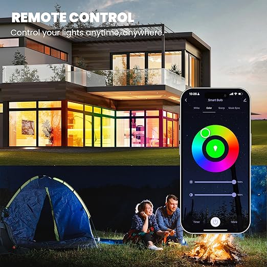 E27 Smart Bulb 2 Pack 9W WiFi RGB – Alexa & Google Assistant