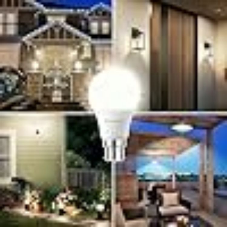 Picture of Dusk Till Dawn LED Light Bulbs 9W B22 6000K Cool White Automatic Sensor Energy Saving Outdoor Porch Garden Lighting 2 Pack