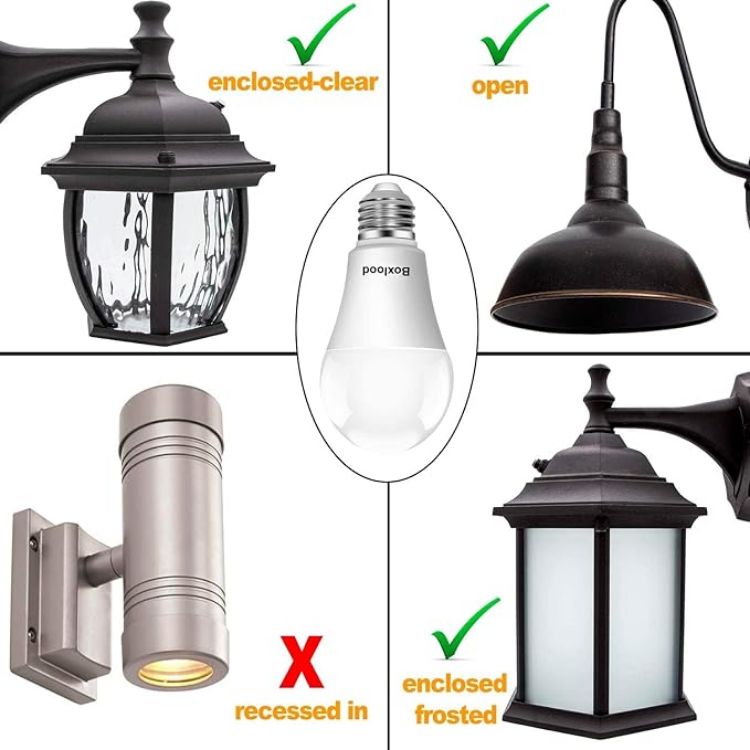 Picture of  Dusk to Dawn Light Bulbs E27 9W 2 Pack 6000K Daylight LED Auto On Off Sensor 60W Equivalent Energy Saving Outdoor Security Bulb for Porch Garden