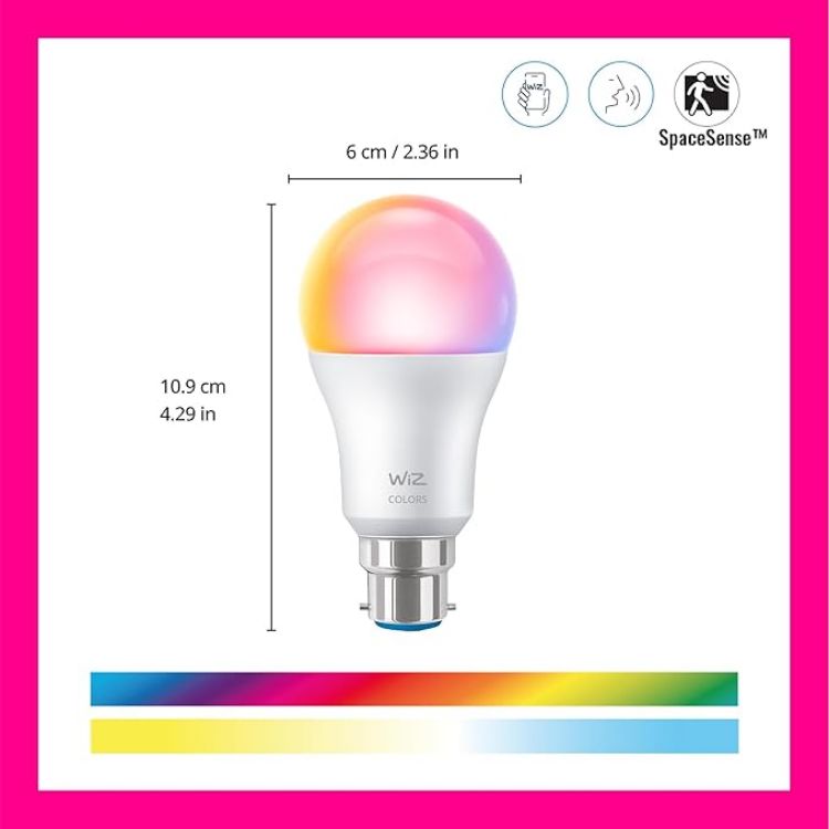 Picture of Smart Bulb B22 WiFi LED 2 Pack – RGB Colour Changing, Dimmable, Works with Alexa, Google Assistant & HomeKit, Energy Monitoring