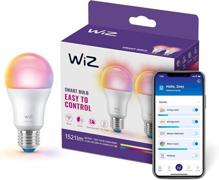 Picture of Smart LED A60 Bulb E27 100W Equivalent (2 Pack) – RGB Colour & Tunable White 2200–6500K, 1521LM, Alexa, Google & HomeKit