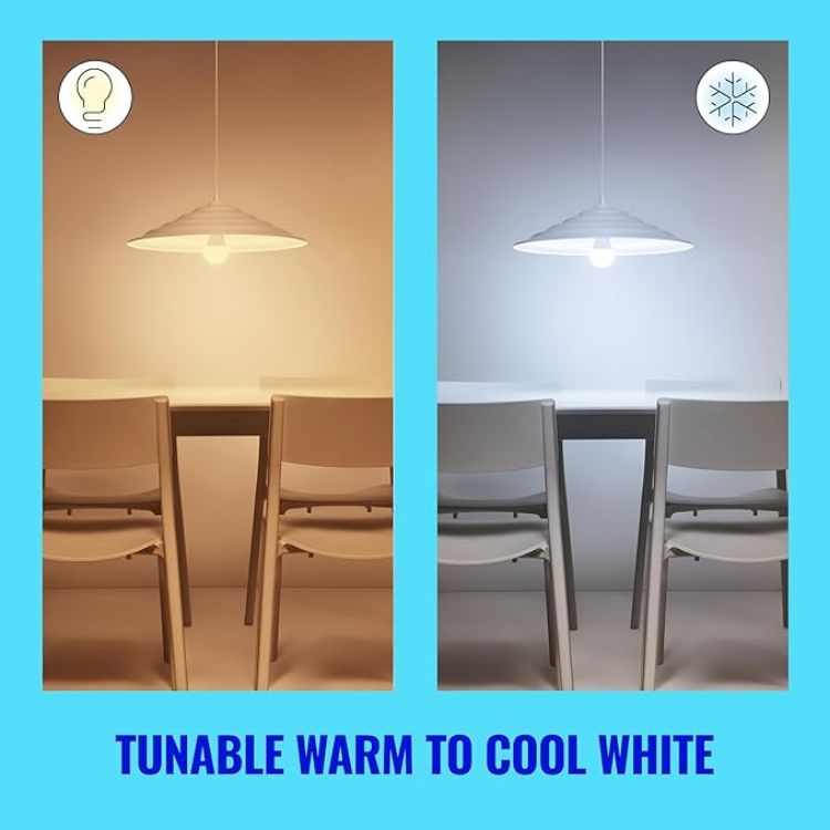 Picture of Smart Bulb, E27, 60W, Shades of White, Smart LED Connected WiFi Works with Alexa, Google Assistant & HomeKit, App Control for Home Indoor Lighting, Livingroom, Bedroom, Energy Monitoring, 3 Pack