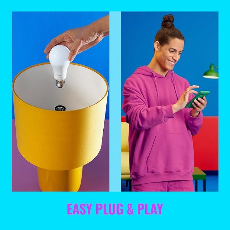 Picture of Smart Bulb, E27, 60W, Shades of White, Smart LED Connected WiFi Works with Alexa, Google Assistant & HomeKit, App Control for Home Indoor Lighting, Livingroom, Bedroom, Energy Monitoring, 3 Pack