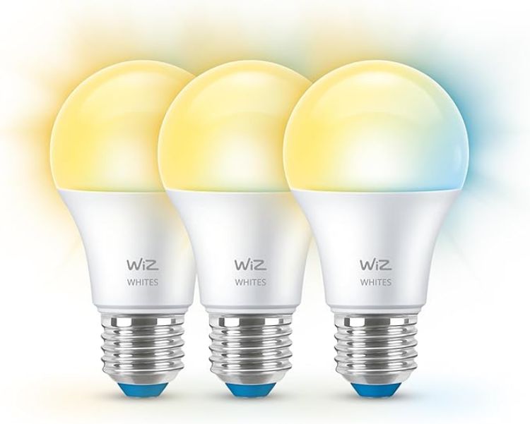 Picture of Smart Bulb, E27, 60W, Shades of White, Smart LED Connected WiFi Works with Alexa, Google Assistant & HomeKit, App Control for Home Indoor Lighting, Livingroom, Bedroom, Energy Monitoring, 3 Pack