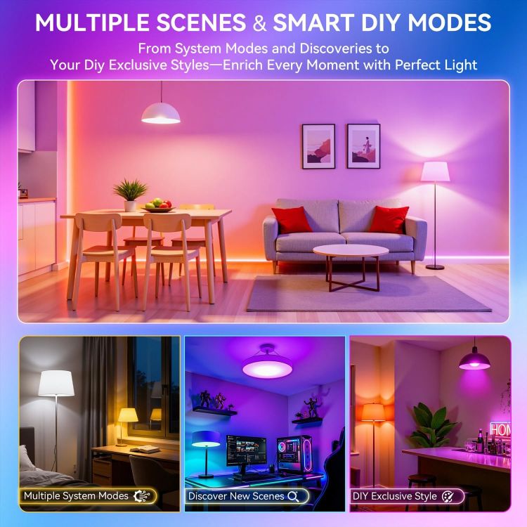 Picture of Smart Bulb B22, LED Alexa Light Bulbs, 10W, 16 Million Colors, Music Sync, Dimmable, Work with WiFi Alexa, Google Assistant, DIY Modes, Schedule & Timer, App Voice Group Remote Control, 2 Packs