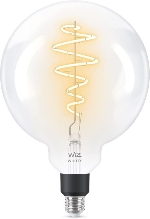 Picture of WiZ Smart Bulb E27 Clear Glass Globe LED Smart Dimming WiFi Light Works with Alexa Google Assistant HomeKit App Control Energy Monitoring Energy Class A