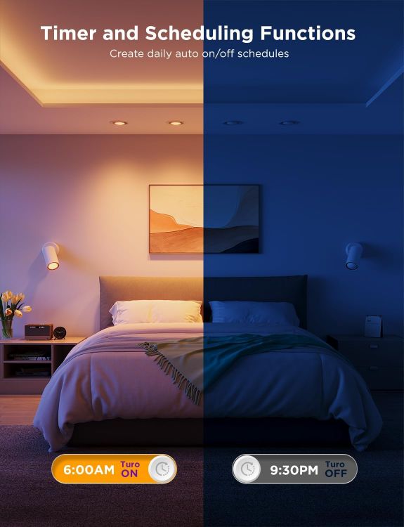 Picture of GU10 Smart Bulb RGBWW 4 Pack 400LM – Dimmable Colour Changing LED Lights, Alexa & Google Assistant Compatible Smart Spotlights