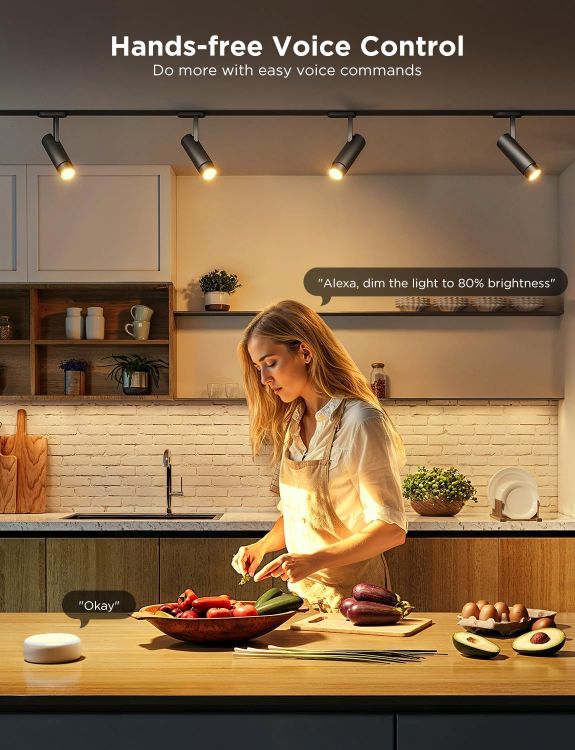 Picture of GU10 Smart Bulb RGBWW 4 Pack 400LM – Dimmable Colour Changing LED Lights, Alexa & Google Assistant Compatible Smart Spotlights