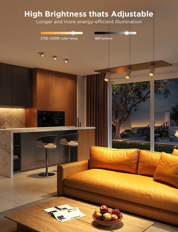 Picture of GU10 Smart Bulb RGBWW 4 Pack 400LM Dimmable Color Changing LED Lights Alexa Google Assistant Compatible