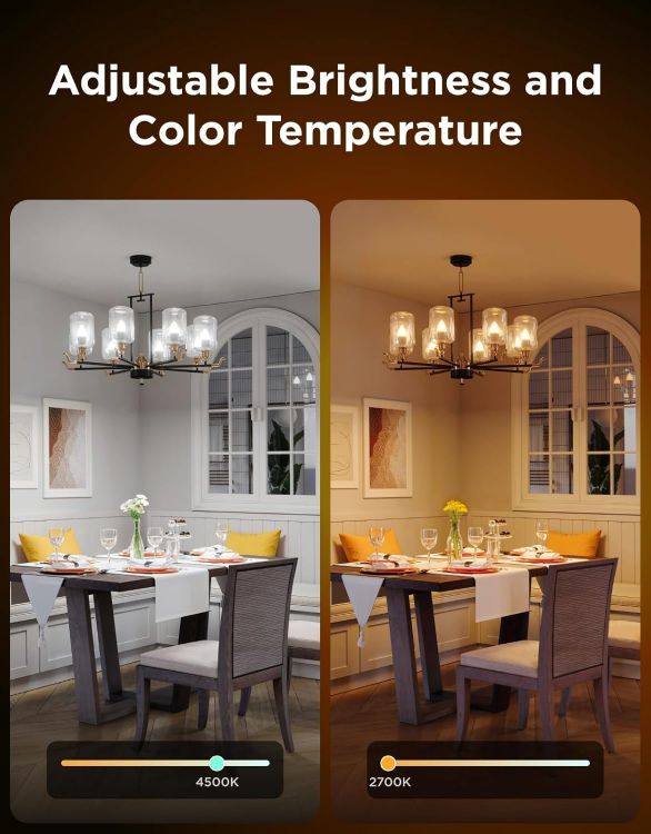 Picture of E14 Smart Bulb RGBWW 2 Pack Matter Compatible 450LM Dimmable LED Light Alexa Google Assistant Smart Lighting