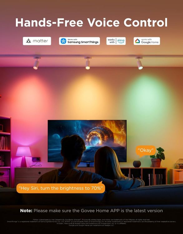 Picture of E14 Smart Bulb RGBWW 2 Pack Matter Compatible 450LM Dimmable LED Light Alexa Google Assistant Smart Lighting