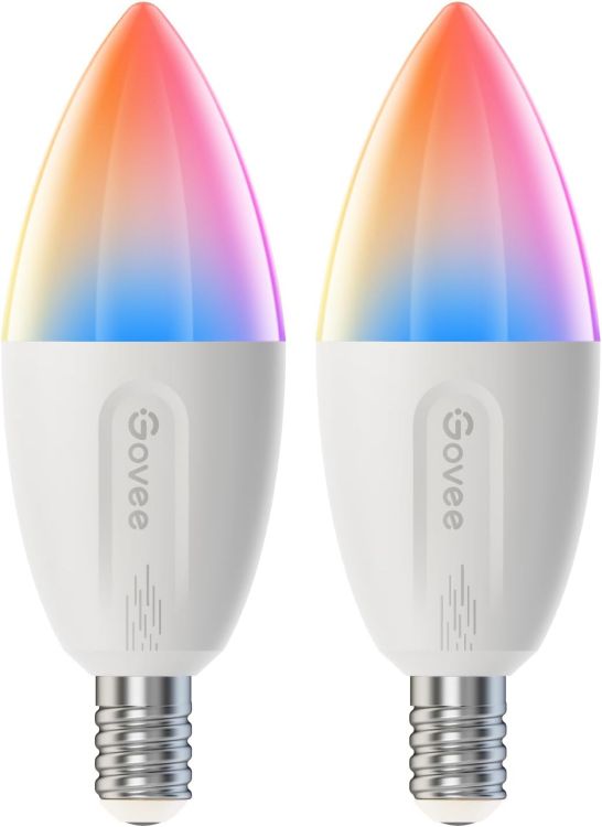 Picture of E14 Smart Bulb RGBWW 2 Pack Matter Compatible 450LM Dimmable LED Light Alexa Google Assistant Smart Lighting