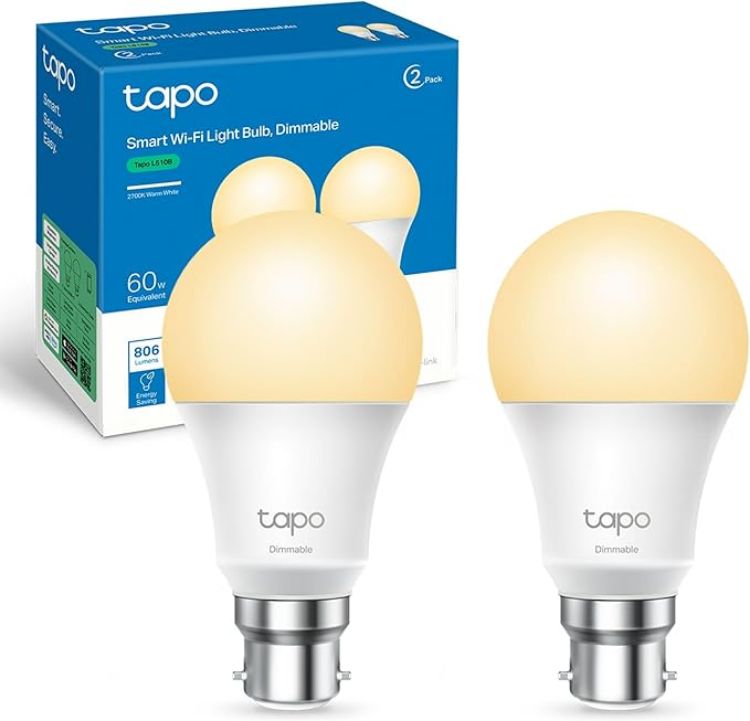 Picture of L510B Smart Bulb B22 2 Pack 8.3W Dimmable LED – Energy Monitoring, Schedule & Timer, Alexa & Google Voice Control, 60W Equivalent