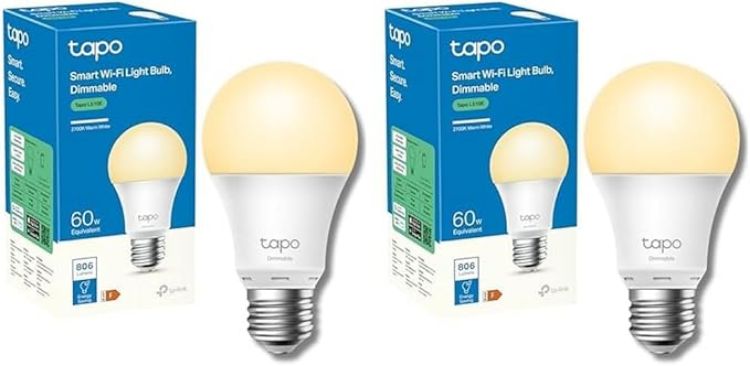 Picture of Smart Bulb, Smart WiFi LED Light, E27, 9W, Works with Amazon Alexa(Echo and Echo Dot), Google Home, Dimmable Soft Warm White, No Hub Required L510E [Energy Class F] (Pack of 2)