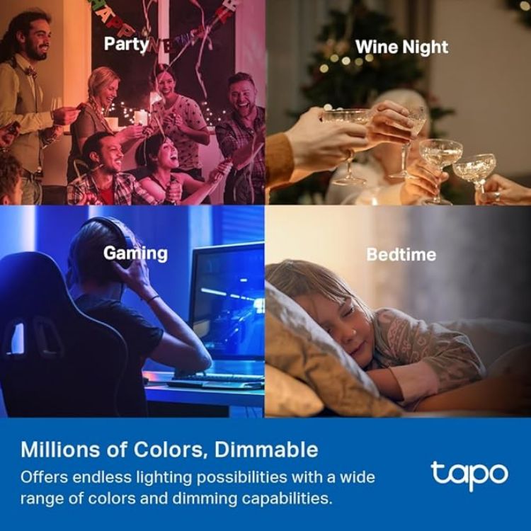 Picture of L535E E27 Smart Bulb Alexa Light Bulb Matter Certified Multicolour 8.6W 75W Equivalent Auto Schedule and Timer Away Mode Dimmable Energy Monitoring Voice Control with Alexa and Google Assistant