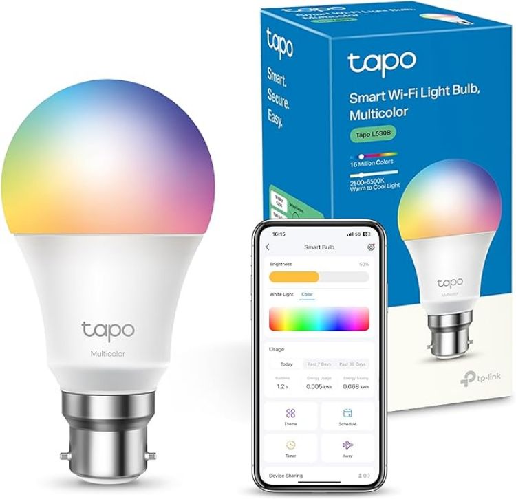 Picture of L530B Smart Bulb B22 Multicolor Alexa Light Bulb 8.7W 60W Equivalent Dimmable with Schedule and Timer Away Mode Energy Saving Voice Control with Alexa and Google App Remote Control