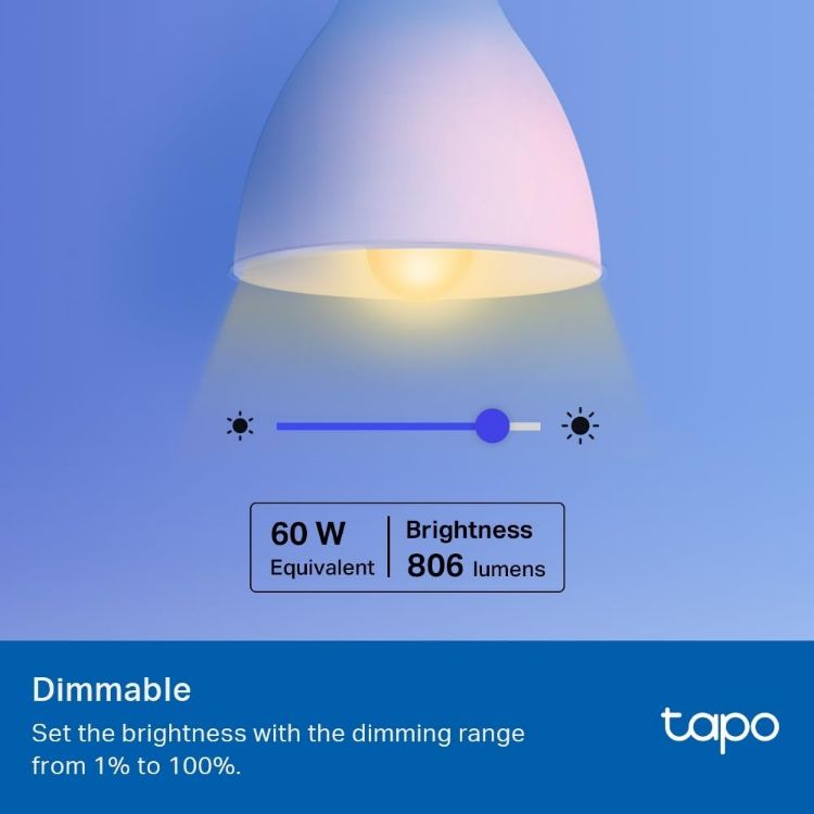 Picture of L530E Smart Bulb E27 WiFi LED 8.3W – Colour Changing Dimmable Light, Alexa & Google Home Compatible, No Hub Required