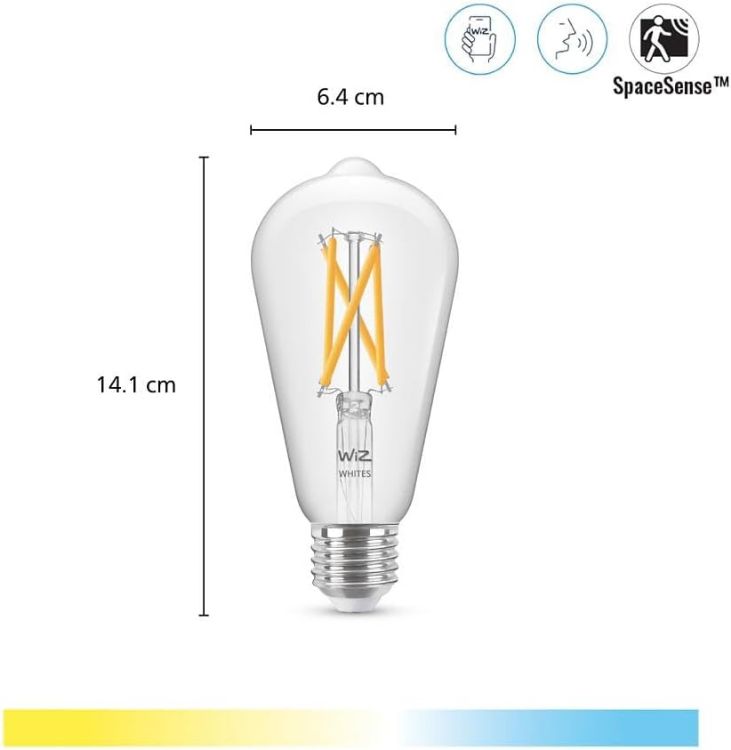 Picture of E27 Smart WiFi LED Bulb 60W Equivalent White Light – App Control, Dimmable Clear Lighting for Bedroom & Living Room