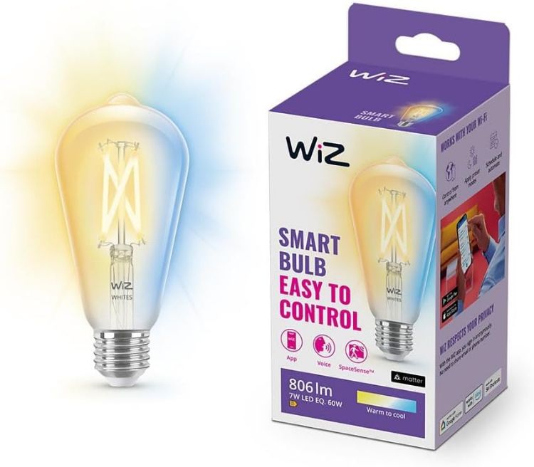 Picture of E27 Smart WiFi LED Bulb 60W Equivalent White Light – App Control, Dimmable Clear Lighting for Bedroom & Living Room