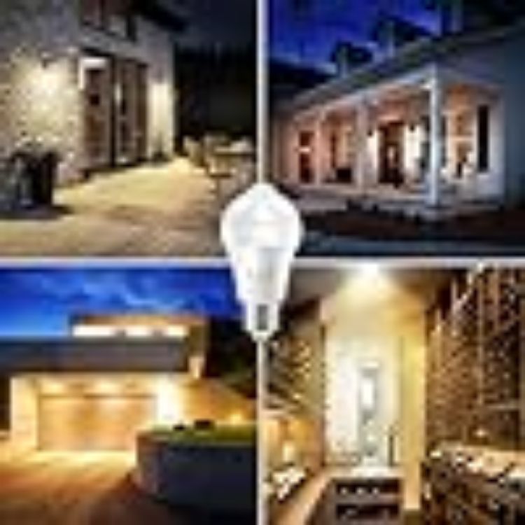 Picture of E27 Motion Sensor LED Bulb 12W 100W Equivalent 3000K Warm White Dusk to Dawn Auto On Off Security Lighting 2 Pack