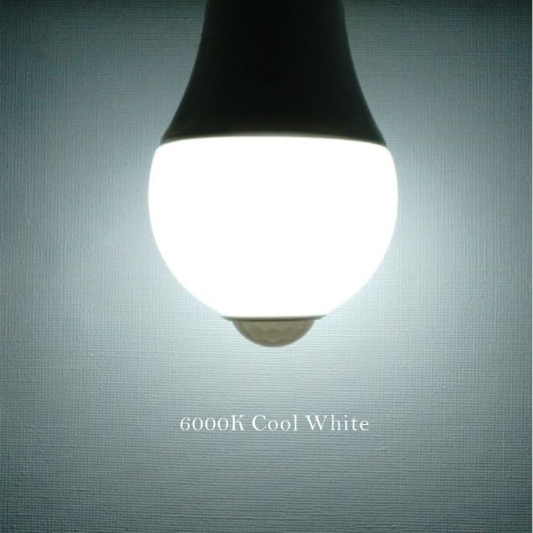 Picture of E27 PIR Motion Sensor LED Bulb 12W 100W Equivalent 6000K Daylight Auto On Off Security Lighting 2 Pack