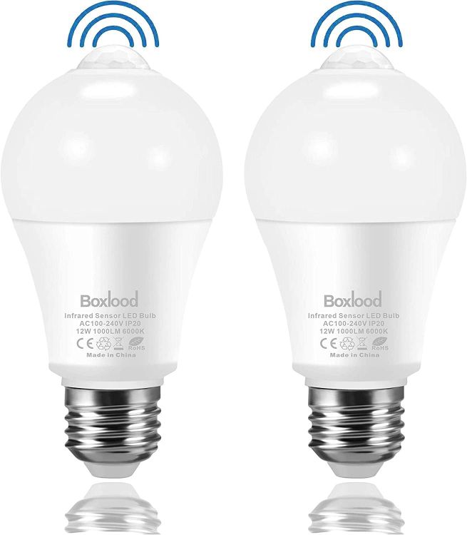 Picture of E27 PIR Motion Sensor LED Bulb 2 Pack 12W (100W Equivalent) 6000K Daylight | Auto On/Off Security Light