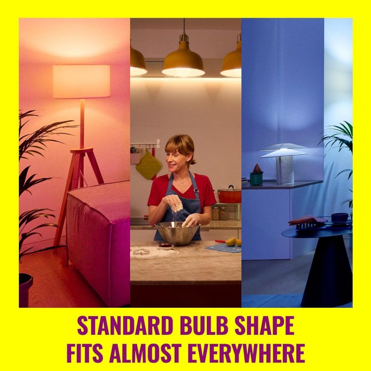 Picture of E27 Smart LED Bulb 806 Lumens 60W Equivalent RGB Tunable White 2200K to 6500K Dimmable Works with Alexa Google Assistant and Apple Home 1 Pack