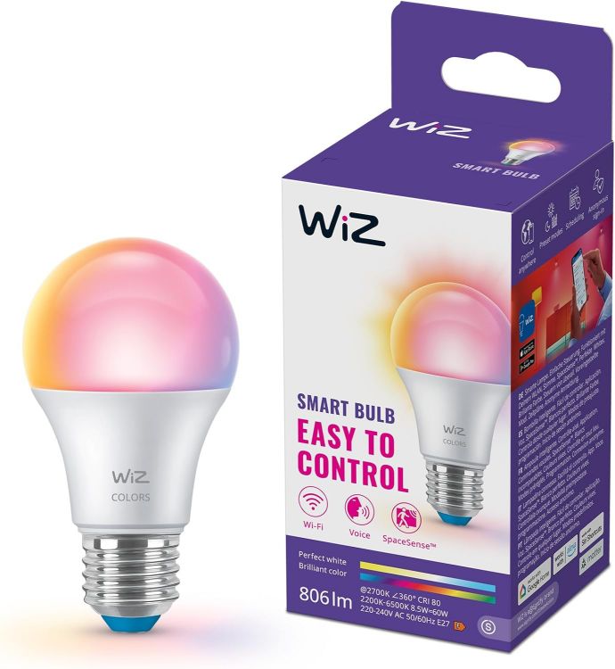 Picture of E27 Smart LED Bulb 806 Lumens 60W Equivalent RGB Tunable White 2200K to 6500K Dimmable Works with Alexa Google Assistant and Apple Home 1 Pack