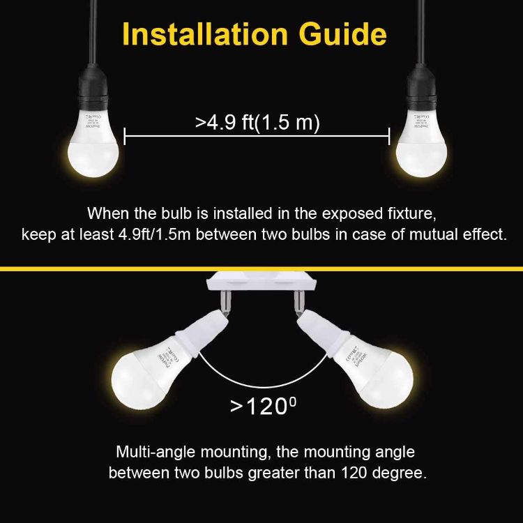 Picture of B22 Dusk to Dawn Light Bulb 9W (60W Equivalent) A60 LED Light Sensor Bulbs 2 Pack Daylight White Automatic On/Off